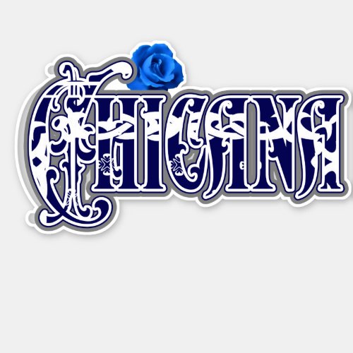 Chicana Blue Rose Sticker