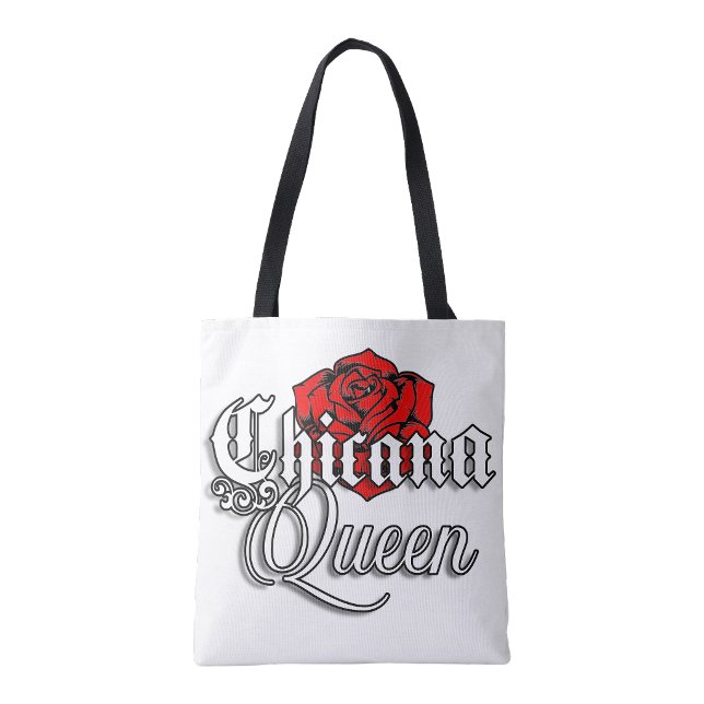 Chicana Queen Red Rose shopping tote bag (Chicana Queen Red Rose shopping tote bag)