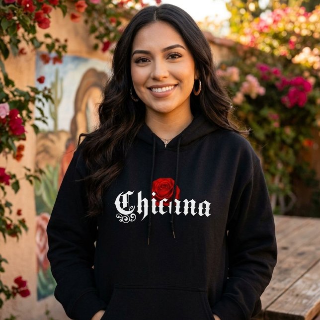 Chicana Red Rose Hoodie (Chicana Red Rose Hoodie)