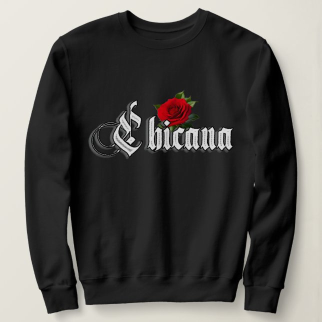 Chicana Red Rose Sweatshirt (Design Front)