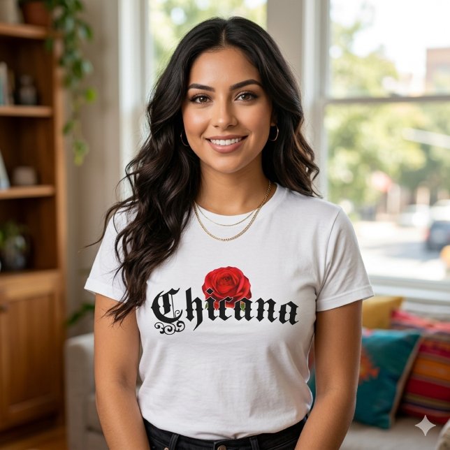 Chicana Red Rose T-shirt (Chicana Red Rose T-shirt)