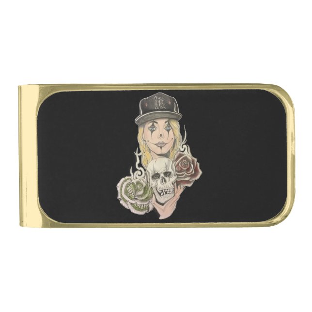 Chicano Art Gold Money Clip (Front)