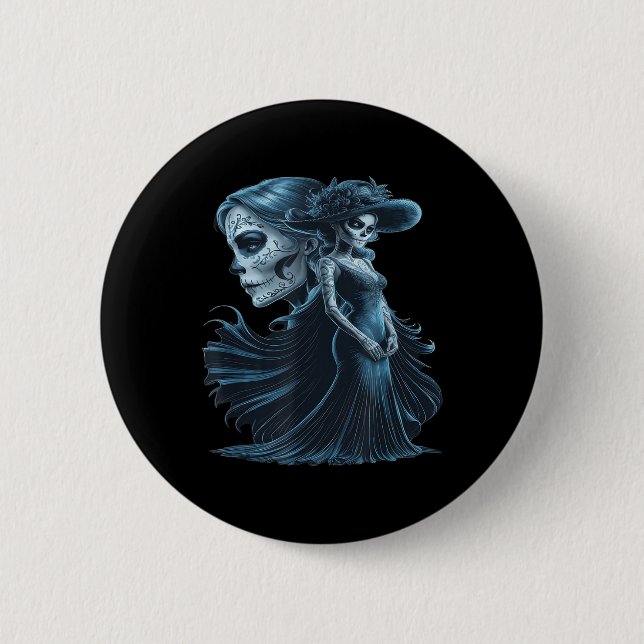 Chicano Chicana La Raza Barrio Tattoo Art Death _3 Button (Front)