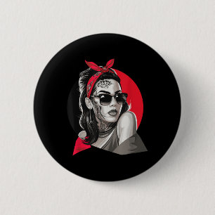 Chicano Chicana La Raza Barrio Tattoo Art Death _4 Button