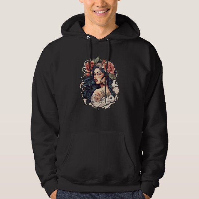 Chicano Girl Mexico Flowers Death Pretty 10 Hoodie (Front)