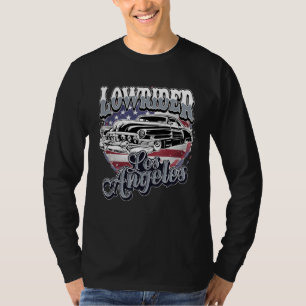 Chicano Low Rider Car American Flag Los Angeles Lo T-Shirt