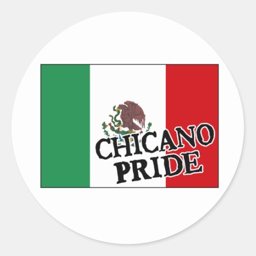 Chicano Pride Mexican Flag Classic Round Sticker