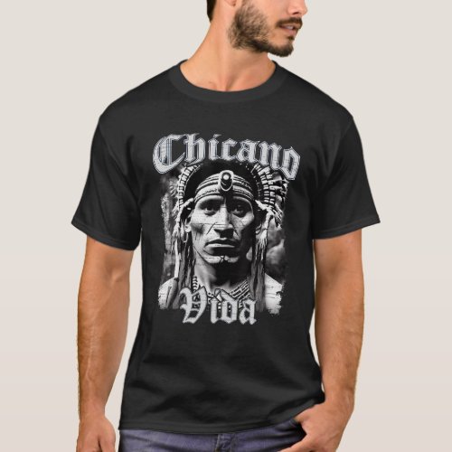 Chicano Vida Vintage Aztec Native American Mexican T_Shirt