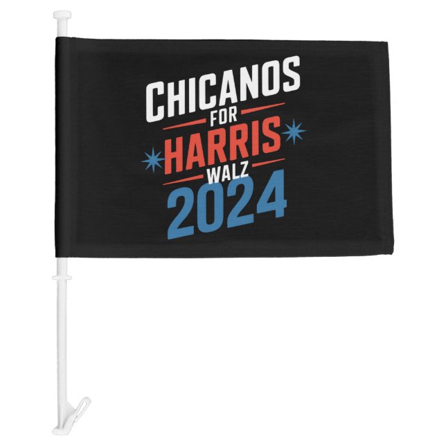 Chicanos for Harris Walz 2024 Presidential  Car Flag (Front)