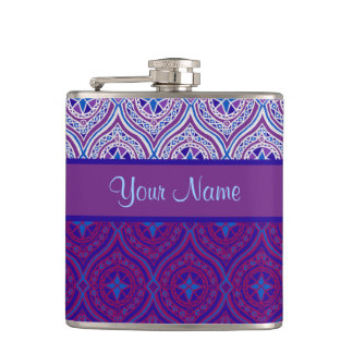 ChiccHip Flask to Personalize Purple Ogee Patterns