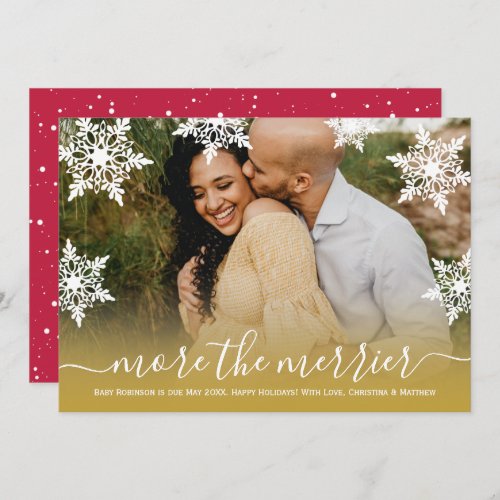 Chich Photo Christmas Pregnancy Announcement Cards