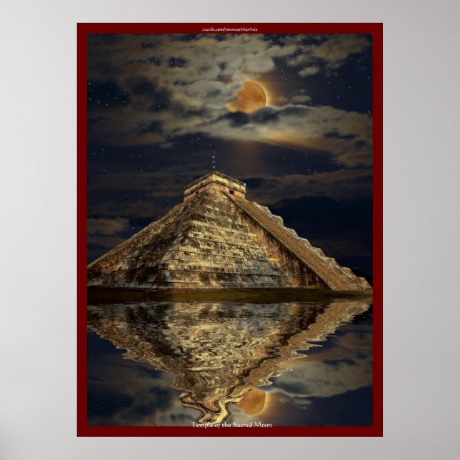 Chichen Itza Ancient Mayan Temple Art Poster (Front)