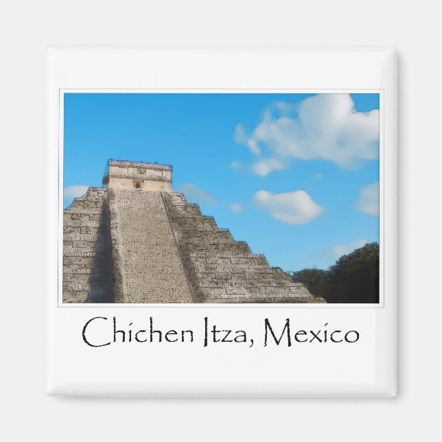 Chichen Itza Mayan Temple in Mexico Magnet (Front)
