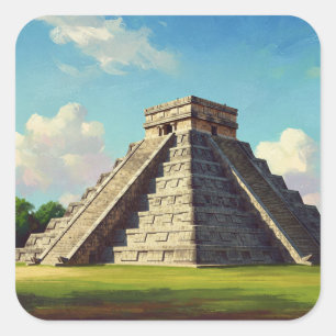Chichen Itza Mexico Travel Square Sticker