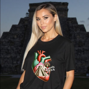 Chichén Itzá Pyramid Yucatan Mexican Heart T-Shirt