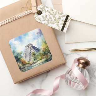 Chichen Itza Square Sticker