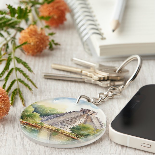 Chichen Itza, Stretched  Keychain (Front Right)