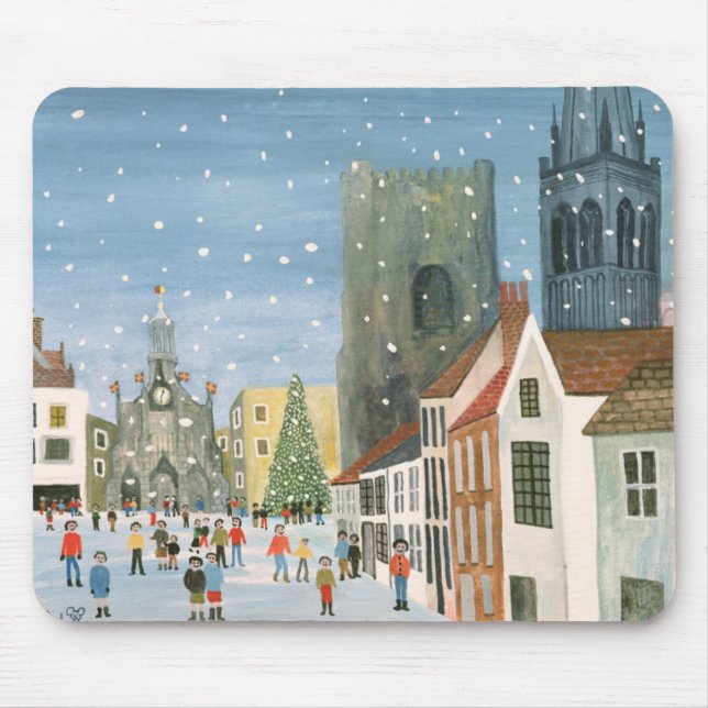 Chichester Cathedral A Snow Scene Mouse Pad (Front)