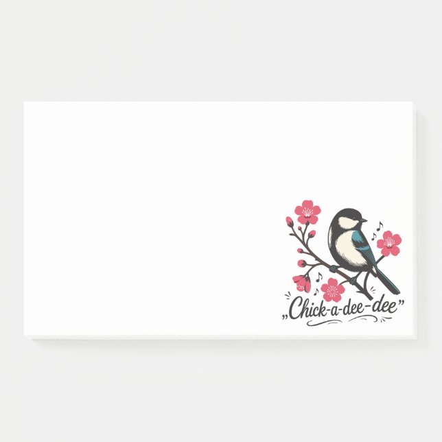 Chick-a-dee-dee-dee chickadee bird call post-it notes (Front)
