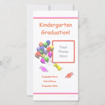Chick And Balloons Kindergarten Graduation Announcement by xfinity7 at Zazzle