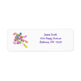 Chick and Balloons Kindergarten Graduation Label