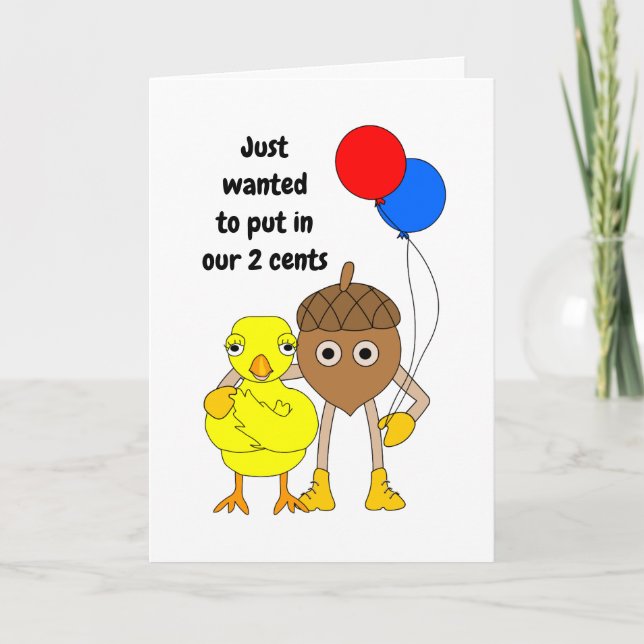 Chick and Nut Letterpress Thank You Card (Front)
