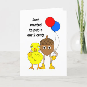 Chick and Nut Letterpress Thank You Card