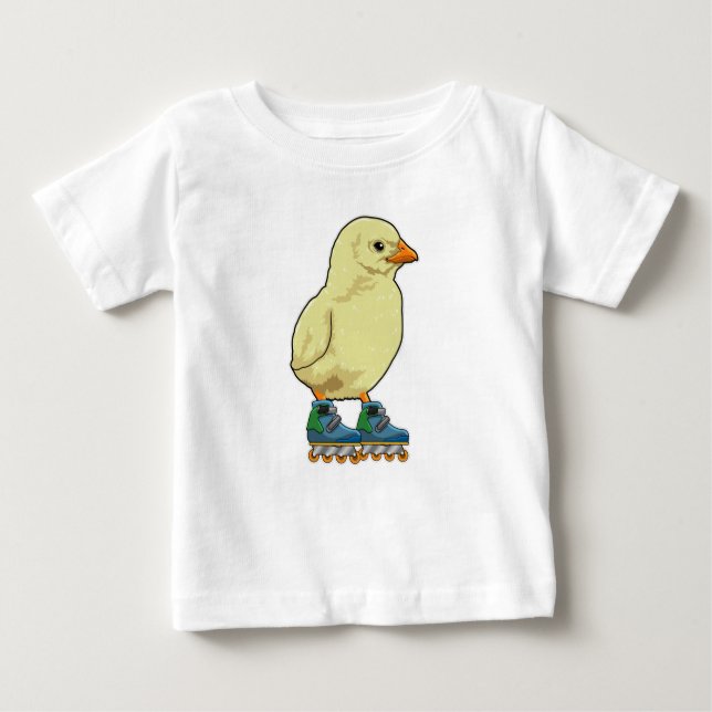 Chick as Inline skater with Inline skates Baby T-Shirt (Front)