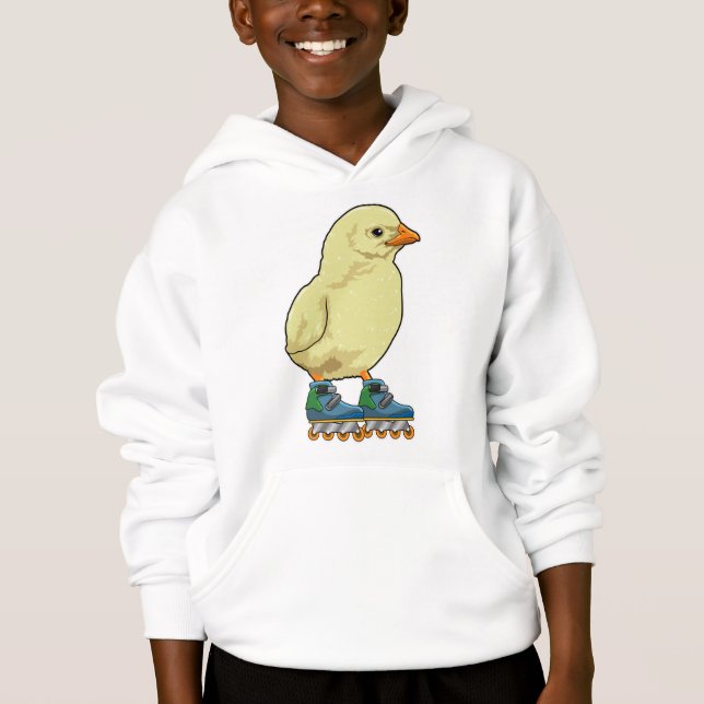 Chick as Inline skater with Inline skates Hoodie (Front)