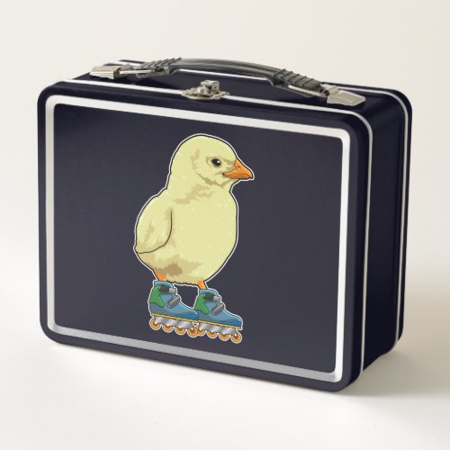 Chick as Inline skater with Inline skates Metal Lunch Box