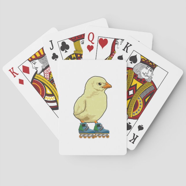 Chick as Inline skater with Inline skates Poker Cards (Back)