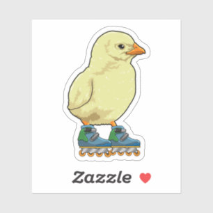 Chick as Inline skater with Inline skates Sticker