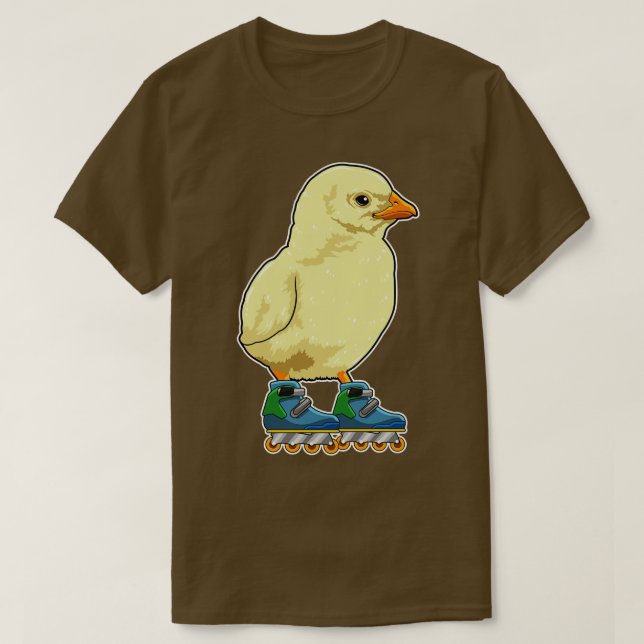 Chick As Inline Skater With Inline Skates  T-Shirt (Design Front)