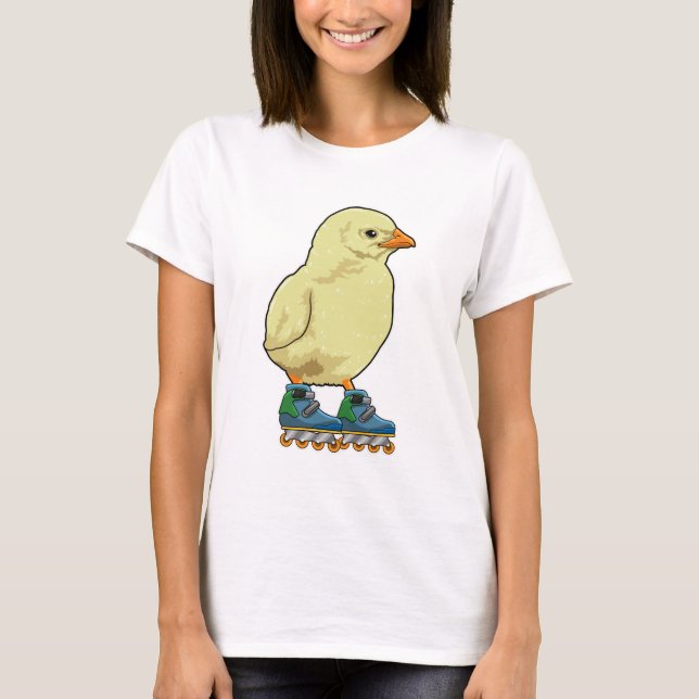 Chick as Inline skater with Inline skates T-Shirt (Front)