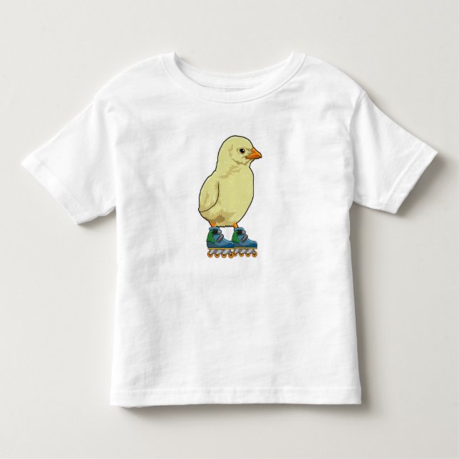Chick as Inline skater with Inline skates Toddler T-shirt (Front)