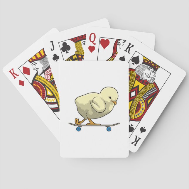 Chick as Skater with Skateboard Poker Cards (Back)