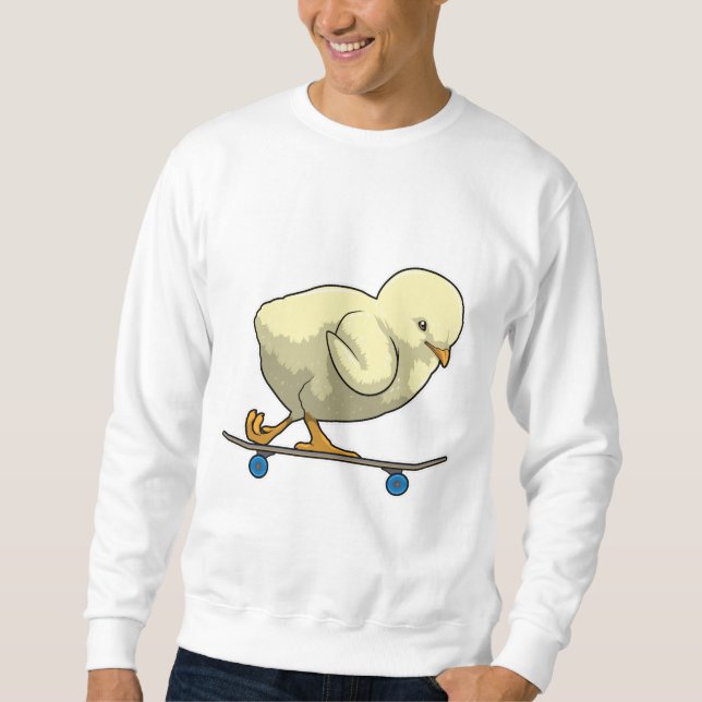 Chick as Skater with Skateboard Sweatshirt (Front)