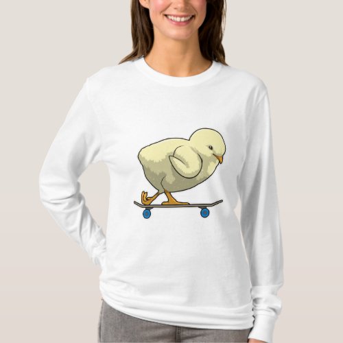 Chick as Skater with Skateboard T_Shirt