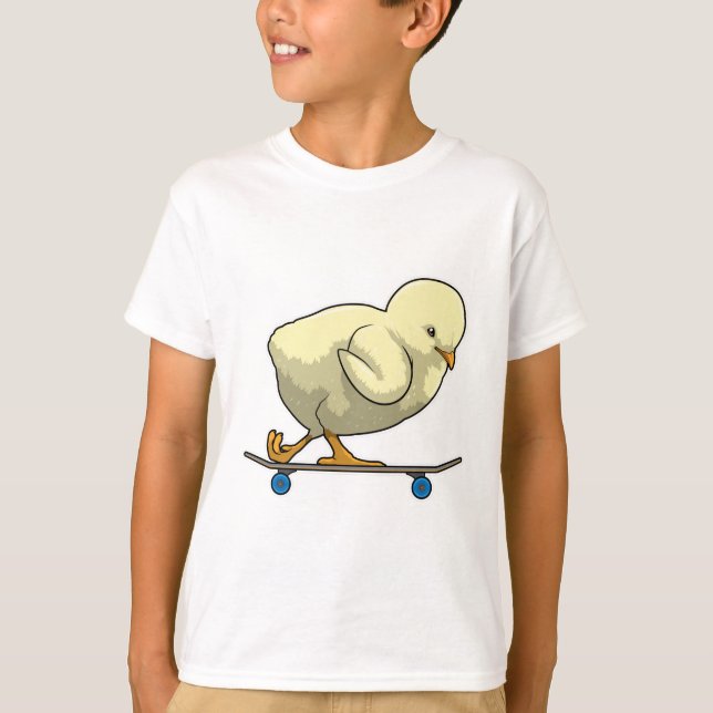Chick as Skater with Skateboard T-Shirt (Front)