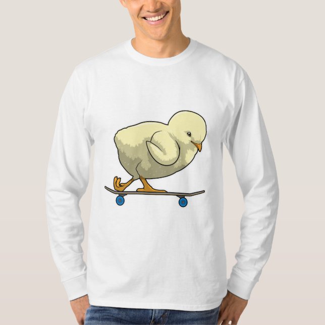 Chick as Skater with Skateboard T-Shirt (Front)