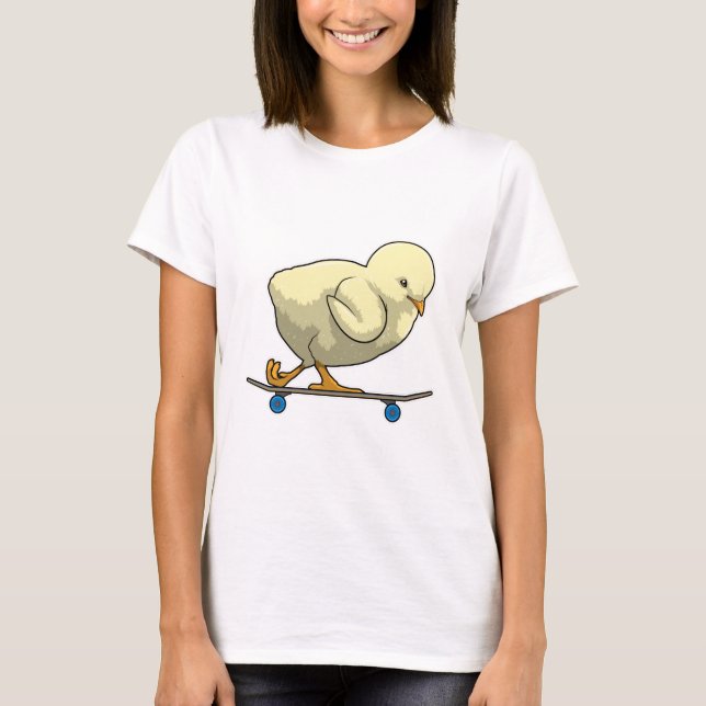 Chick as Skater with Skateboard T-Shirt (Front)