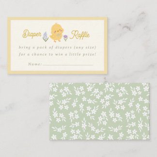 Chick Baby Shower Diaper Raffle Ticket Enclosure Card
