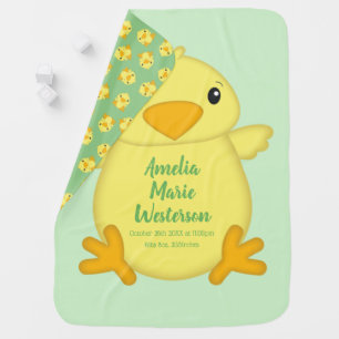Chick Baby Shower Green Baby Blanket