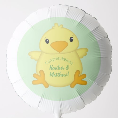 Chick Baby Shower Green Balloon