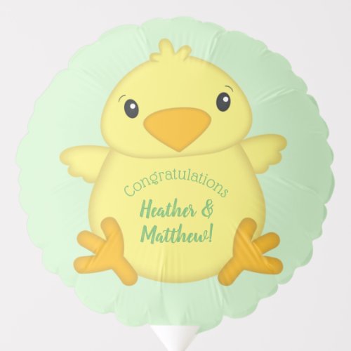 Chick Baby Shower Green Balloon