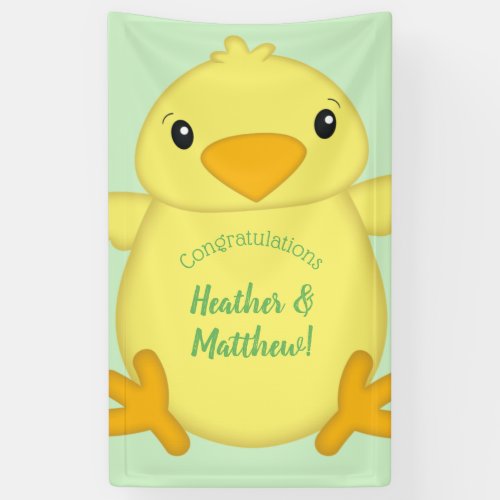 Chick Baby Shower Green Banner