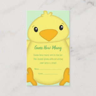 Chick Baby Shower Green Enclosure Card