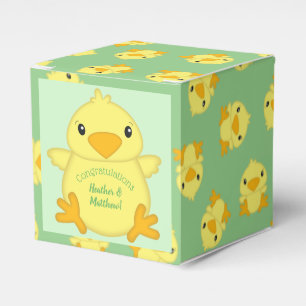 Chick Baby Shower Green Favor Boxes
