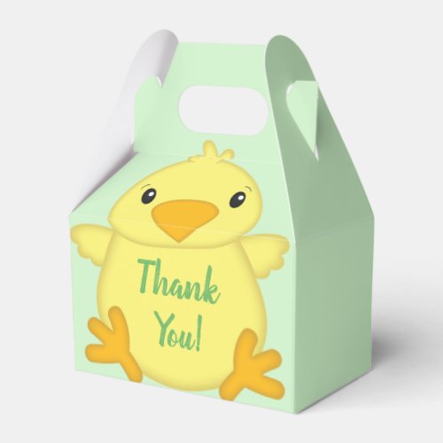 Chick Baby Shower Green Favor Boxes