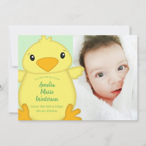 Chick Baby Shower Green Invitation